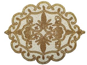 Best Theme Design Glass Beads <b>Placemat</b> Best for Parties and Other Functions Tableware Decorative Design Rounded <b>Placemat</b> Design - Product Image 2