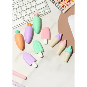 Official Mini Jumbo Carrot-Themed Highlighter Pen <b>Set</b> Flat Oblique Brush Tip Cute Style <b>School</b> Marker with Custom Packaging - Product Image 5