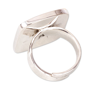 แหวนห่อแฟนซีทำด้วยมือยูนิเซ็กซ์เครื่องประดับแฟชั่นเงินสเตอร์ลิงสีเขียวขุ่นไม่ซ้ำใครสำหรับผู้ชายและงานเลี้ยงที่ยอดเยี่ยมของเธอ - Product Image 2