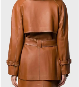 แจ็กเก็ตหนังสำหรับผู้หญิงแจ็กเก็ตหนังแท้มาใหม่ - Product Image 5