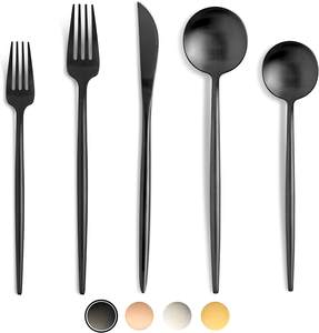 Modern Luxury Stainless Steel Mirror Polish Eco-friendly Durable Wedding <b>Flatware</b> Set for Restaurant Use - Product Image 3