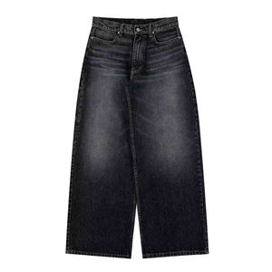 Jeans en denim droit de haute qualité personnalisés pour hommes, respirants, à séchage rapide, lavage délavé, personnalisés, style streetwear - Product Image 5