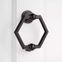 Anneau de heurtoir de porte en fonte antique Design finition noire vintage matériel durable et élégant pour la décoration d'entrée à la maison