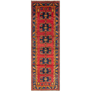 Aalam Blue Hand Knotted Wool Rug Pae-5595 Geometric Pattern for Home Decor Jaipur Rugs US - Product Image 1