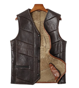 Chaleco de Piel Sintética para Hombre, Nuevo y Elegante, Chaleco de Cuero de Moda para Invierno, Venta al por Mayor, Fabricante de Chalecos Cálidos Personalizados para Hombre - Product Image 1