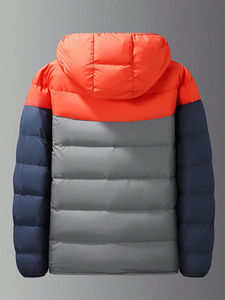 Wholesale High Quality Custom OEM Men's Color Block Drawstring Hooded <b>Puffer</b> Coat Softshell <b>Jacket</b> - Product Image 2