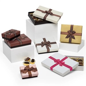 Diamond Embossed Two-Piece Promotional Food & Candy Boxes - Product Image 1