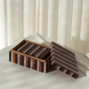 Art en bois de résine bleu et bois noir vente chaude cadeaux et artisanat boîtes en bois panneaux muraux fabriqués en inde - Product Image 4