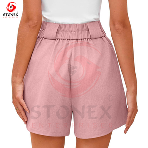Women Summer Loose Casual Shorts <b>Drawstring</b> Waist Pockets Plus Size Short Summer Thin Shorts - Product Image 4
