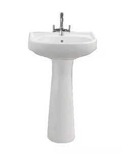 Fregadero de pedestal de cerámica de Venta caliente del mercado de Yemen en fregadero de baño de precio barato con soporte de pedestal en precio barato - Product Image 1
