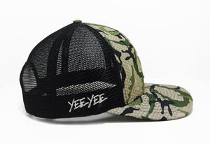 Sombrero de camionero de camuflaje de 6 paneles de perfil medio con diseño personalizado, atuendo diario enérgico e informal para adultos, proveedor hecho en Vietnam - Product Image 5