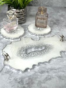 TABLE BASSE Plateau de service en résine époxy fait à la main Essentiels de cuisine uniques pour la maison Restaurant Hôtel Décoratif Service Tra - Product Image 5