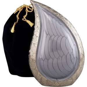 Urna de cremación de Metal con diseño de lágrima grabada clásica para cenizas humanas, exhibición en el hogar, servicios funerarios de entierro para adultos de la India - Product Image 1