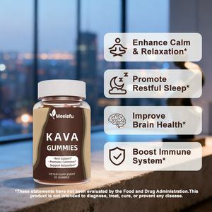 סוכריות גומי קאווה OEM/ODM עם גאבה, אשוגנדה, מגנזיום, ויטמין B6 ו-D3 |   שורש קאווה בעל עוצמה גבוהה לשקט, הרפיה ושינה - Product Image 6