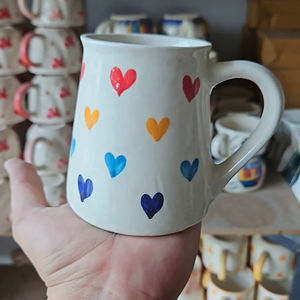 Thé Vaisselle Imprimé Coeur En Céramique Saint Valentin Tasse Couple Amant Cadeau Café Tasse À Thé Au Prix De Gros - Product Image 3