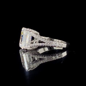 Juego de anillos de diamantes creados en laboratorio de 5 quilates de primera calidad en oro blanco de 14 quilates Impresionante joyería de compromiso de boda por K Samyak India - Product Image 1