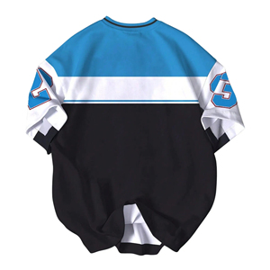 เสื้อฟุตบอลอเมริกันตาข่ายคุณภาพสูง 100% โพลีเอสเตอร์ ระบายอากาศได้ดี พิมพ์ลายแบบซับลิเมชั่น พร้อมชื่อและหมายเลข ไซส์ใหญ่พิเศษ สำหรับฤดูร้อน - Product Image 2