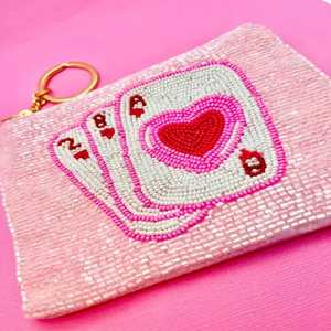 Heart beaded embroidery coin pouch this heart seed beads coin purse is the perfect combination of style and convenience bag - Product Image 3