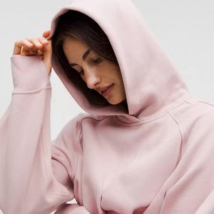 Conjuntos de sudadera con capucha y logotipo personalizado para mujer, sudadera con cremallera de color sólido para mujer - Product Image 3