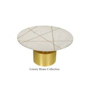 Round Shape Handmade Latest Arrival Metal <b>Side</b> <b>Table</b> <b>Gold</b> Color Stainless Steel Frame With Marble Top Round Shape Furniture - Product Image 1