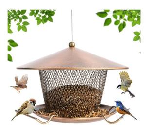 Comedero para pájaros con cuenco de Metal con cadena para accesorios decorativos de jardín, comedero para pájaros de Metal, uso colgante para balcón interior y exterior - Product Image 2