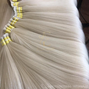 Alta calidad Remy Virgen doble dibujado extensión de cabello crudo sedoso suave Rubio Color a granel paquetes de cabello humano cabello vietnamita Thanh - Product Image 1