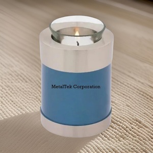 หลอดที่ระลึกสำหรับงานศพของมนุษย์และสัตว์เลี้ยงทำจากโลหะแข็งล็อคด้ายเพื่อรักษาความปลอดภัยขี้เถ้าเทียนทีไลท์ - Product Image 2