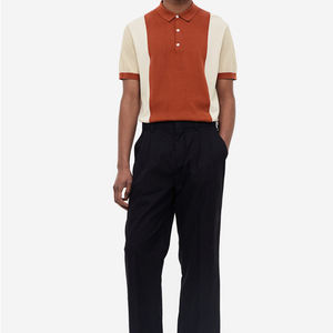 Polo de algodón 100% para hombre, cómodo ajuste regular con cierre de 3 botones, cuello elástico de tacto suave - Product Image 3