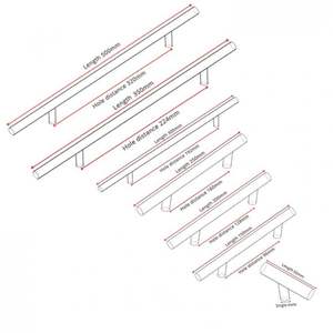 Tirador de puerta de acero y latón de diseño moderno, varios tamaños, acabados, lujo, hogar, oficina, ventana, puerta, Villa, accesorios Premium - Product Image 3