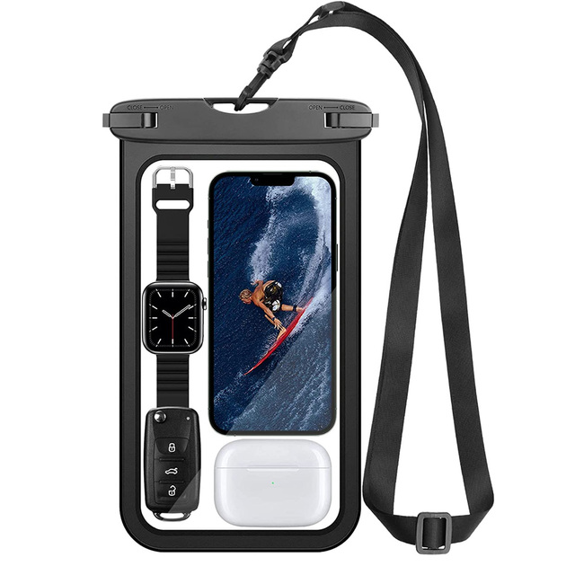 2022 New Large Universal Waterproof Mobile Phone Pouch Fashionable Waterproof Bags with Credit Card & Lipstick Holders
