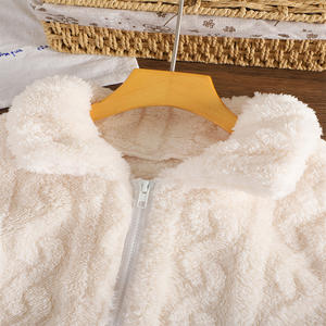 Veste en polaire tricotée pour filles, mode automne/hiver, pour enfants et adolescents, chaude, fermeture éclair sur le devant, col montant, polyester, non extensible - Product Image 3