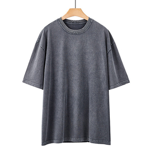 เสื้อยืดผู้ชายผ้าฝ้าย 100% สไตล์วินเทจทรงโอเวอร์ไซส์ ซักย้อมสีแบบแอซิดวอช หนานุ่ม ใส่สบาย เหมาะกับหน้าร้อน เป็นมิตรต่อสิ่งแวดล้อม สตรีทแวร์ สั่งทำได้ - Product Image 6