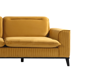 สไตล์ยุโรปคุณภาพสูงสีเหลือง Anthracite ไม้โซฟาชุด 2 ที่นั่งสําหรับห้องนั่งเล่นห้องนอนสําหรับเฟอร์นิเจอร์วิลล่าการใช้งาน - Product Image 2