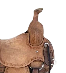 Selle de cheval western en cuir véritable de qualité supérieure, adaptée au barrel racing et à l'équitation - Product Image 5