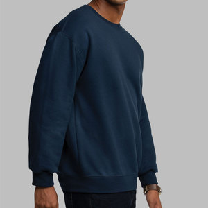 Sudadera con cuello redondo holgada y mezcla de algodón para hombre y mujer - Product Image 3