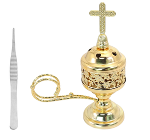 Quemador de Incienso de Metal Dorado con Tapa Abierta, Quemador de Incienso de Latón para el Hogar Árabe, Estilo Árabe, Decoración del Hogar - Product Image 2