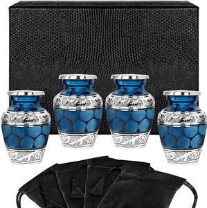 Venta al por mayor de urnas de recuerdo brillantes de fuego rojo aluminio mini urnas grabadas únicas para cenizas de cremación para bebés - Product Image 5