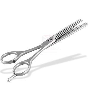 JIMED SURGICAL Custom Stainless Steel <b>Sand</b> Finish Thinning Scissors Adjustable Finger Rest 32 Teeth Right-Handed Professional - Product Image 2