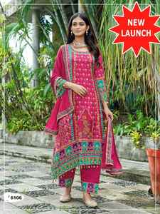 Muselina de colección Premium con impresión digital y trabajo de espejo Fabricante y proveedor de trajes Salwar de Surat - Product Image 3