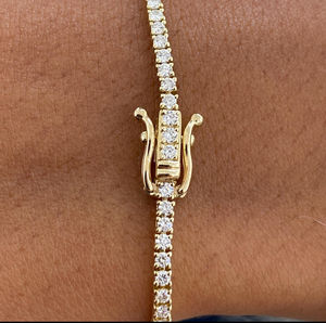 Stunning Luxury Moissanite <b>Bracelet</b> for Women with High Quality Sparkling Stones in Classic Adjustable Design - Product Image 3