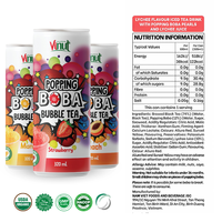 Venta al por mayor Bebida Refresco-320ml Popping Bubble Pearl Boba Tea con jugo Sabores de melocotón-Muestra gratis-Etiqueta privada OEM