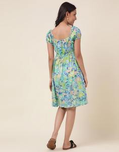 Vestido de algodón con estampado de bloque de mano indio, nueva moda, ropa informal de verano, estilo dulce, cintura Natural, Midi para regalo de San Valentín - Product Image 5