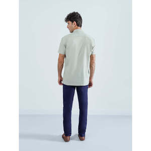 Camisa Casual para Hombre MIEKO, Tela Popelina Unze London, Corte Regular Cómodo, Camisa de Vestir para Negocios con Estilo sin Cuello, ODM - Product Image 4