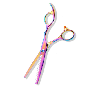 Ciseaux amincissants de coupe de cheveux de salon de beauté Multi titane couleur enduit conception personnalisée cheveux légers ciseaux amincissants élégants - Product Image 6
