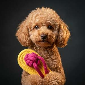 Jouet en corde classique et durable fait main pour chien, écologique, interactif, style pantoufle pour le jeu, livré avec un sac à motif de dessin animé - Product Image 2