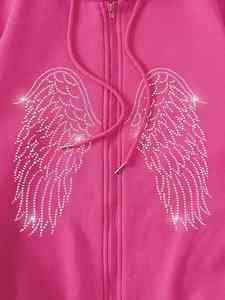 Sweat à capuche personnalisé en cristal scintillant, luxe, polaire d'hiver, doux, chaud, confortable, élégant, mode de rue haut de gamme, vêtements scintillants - Product Image 3