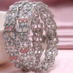 Bracelets AD inversés en argent de luxe modernes Bijoux de mode Bracelets en laiton plaqué argent - Product Image 2