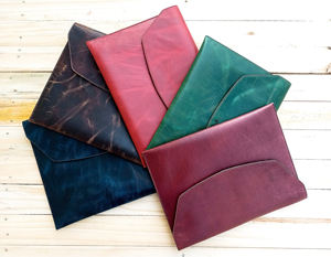 Elegant Genuine Leather Durable & Portable <b>Laptop</b> Sleeve Modern Classic Style for Professionals Work Study Daily Travel GLS-0368 - Product Image 5