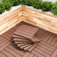 PIMA Neues Design Rutschfeste PU-Terrassenplatten 300x300x22mm Holzmaserung 3D-Geprägt Einfache Installation Ineinandergreifende DIY-Fliesen für Garagen