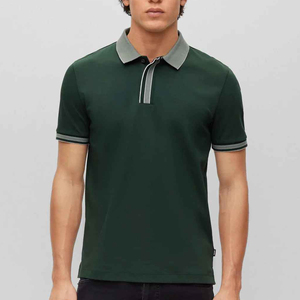 เสื้อโปโลผู้ชายแขนสั้นลำลองทรงสลิมฟิตเสื้อโปโลผ้าฝ้ายลายขวาง2025 - Product Image 2